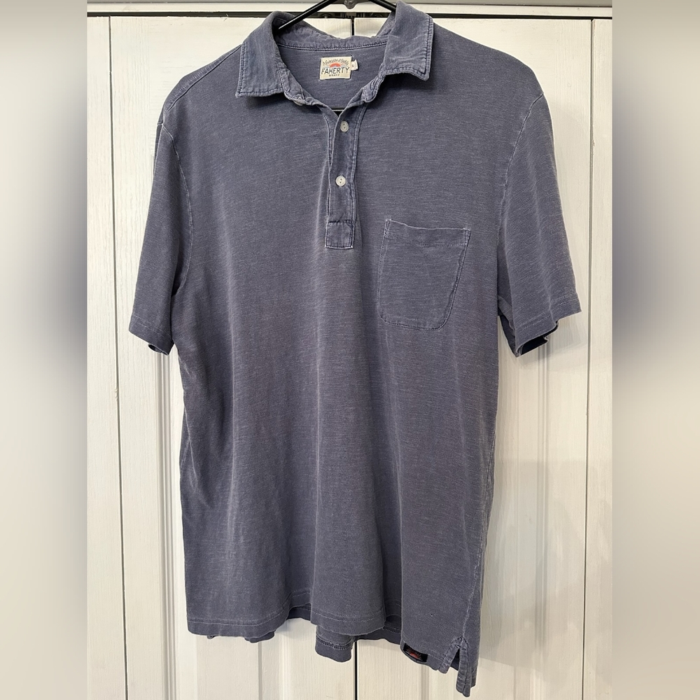 Faherty Navy Polo (mens medium)